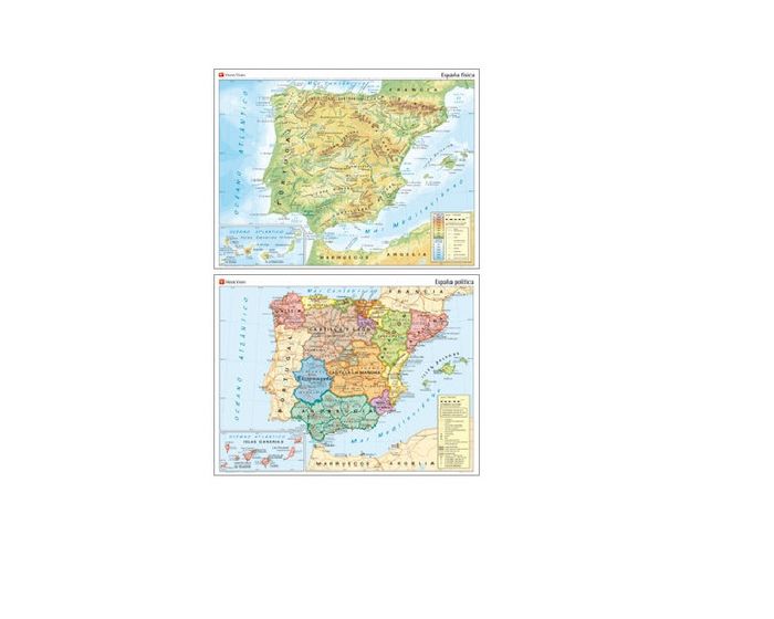 Mapa Mural España Fisico Politico Ne Bukz 5794