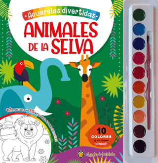 Libro Acuarelas Divertidas - Animales De La Selva 9789878200910
