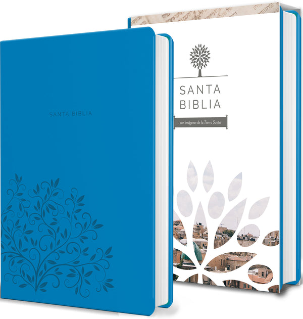 Libro Biblia Reina Valera 1960 Letra Grande. Símil Piel Azul, Tamaño Manual 9781644731024