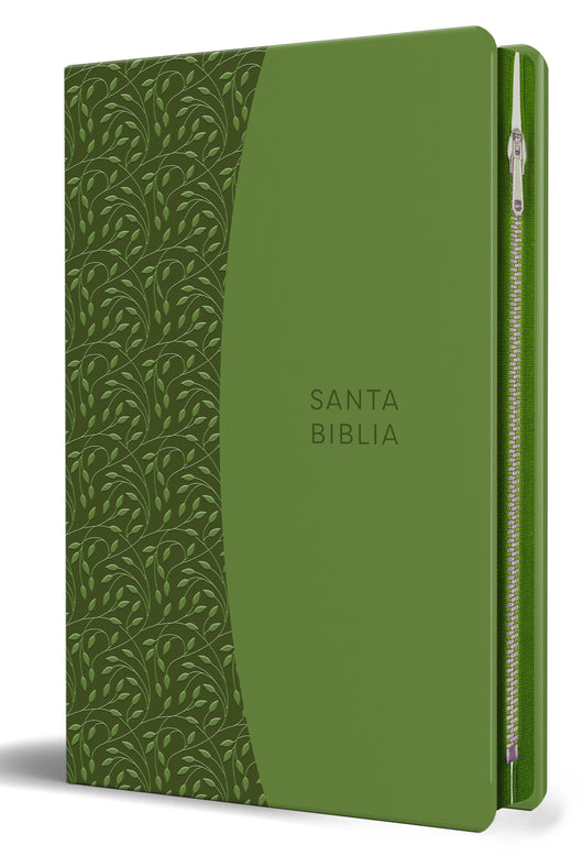 Libro Biblia Reina Valera 1960 Tamaño Grande, Letra Grande Piel Verde Con Cremallera 9781644732212