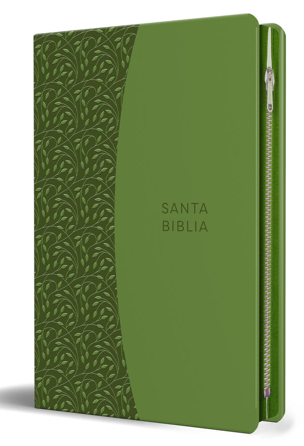 Libro Biblia Reina Valera 1960 Tamaño Grande, Letra Grande Piel Verde Con Cremallera 9781644732212