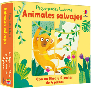 Animales Salvajes.  Libro + 4 Puzzle