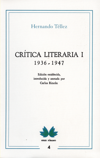 Libro Critica Literaria (I) 1936-1947 Tellez 9789586113366