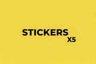 Una imagen que tenga fondo de este color #F1E800 y un texto en color negro centrado que diga STICKERS