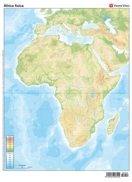 Mapa Mudo Africa Fisico Color Vic