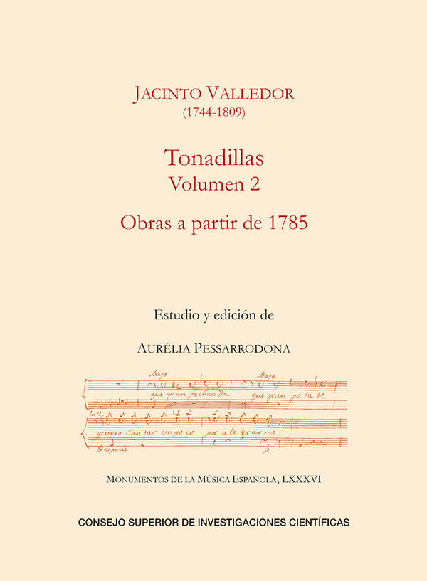 Tonadillas. Volumen 2, Obras A Partir De 1785