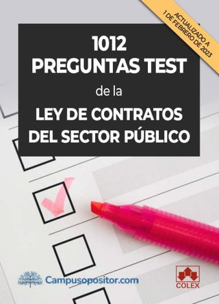 1012 Preguntas Test De La Ley De Contratos Del Sector Publi