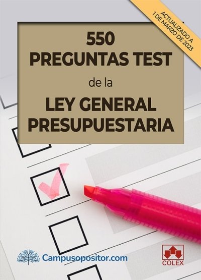 550 Preguntas Test De La Ley General Presupuestaria