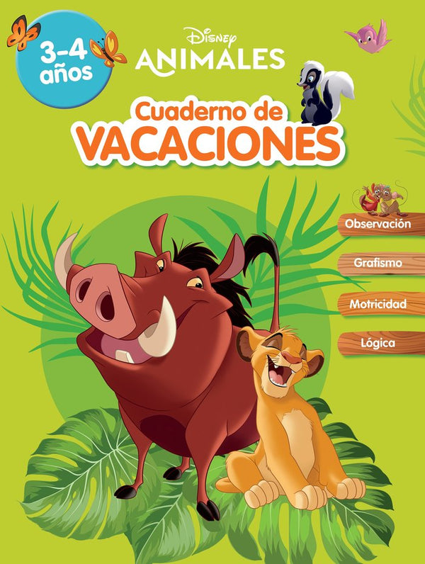 Cuaderno De Vacaciones Animales Disney 3 4 Años Aprendo Con