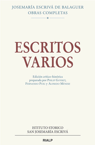 Escritos Varios (1927-1974). Edición Crítico-Histórica