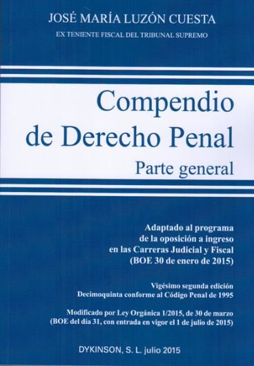 Compendio De Derecho Penal. Parte General