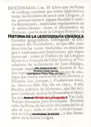 Historia De La Lexicografía Española