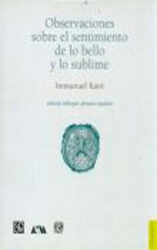 Observaciones Sobre El Sentimiento De Lo Bello Y Lo Sublime