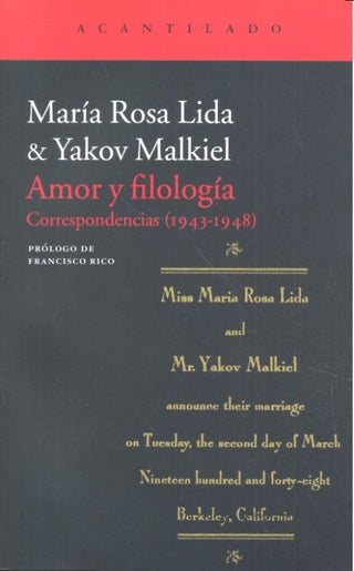 Amor Y Filología Libro