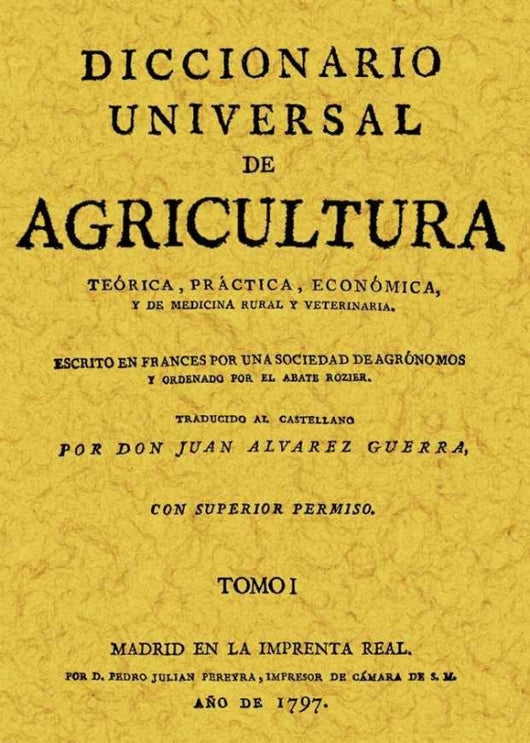 Diccionario Universal De Agricultura (Tomo 3) Libro