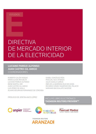 Directiva De Mercado Interior La Electricidad (Papel + E-Book) Libro