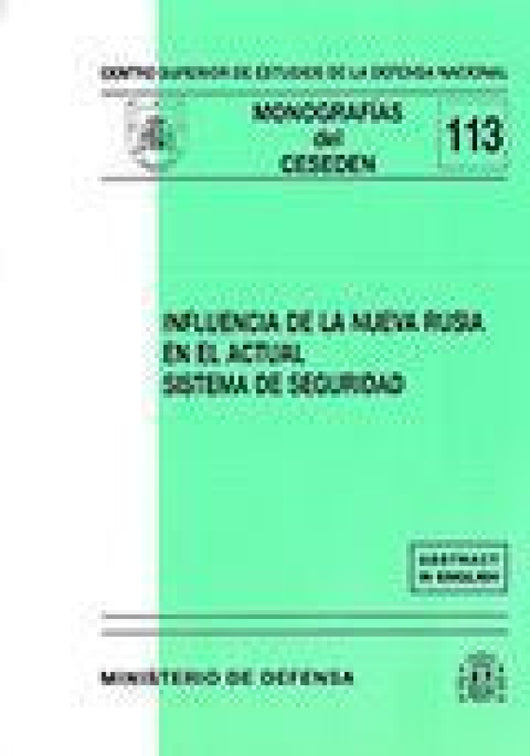 Influencia De La Nueva Rusia En El Actual Sistema Seguridad Libro