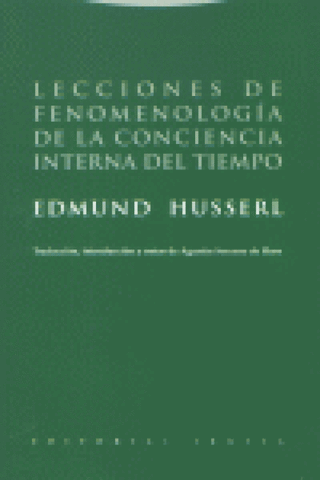 Lecciones De Fenomenología La Conciencia Interna Del Tiempo Libro