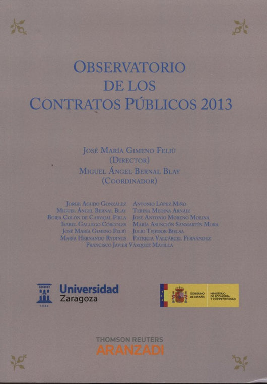 Observatorio De Los Contratos Públicos 2013 Libro