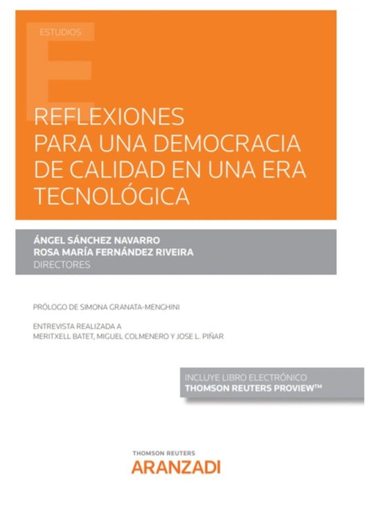 Reflexiones Para Una Democracia De Calidad En Era Tecnol Libro