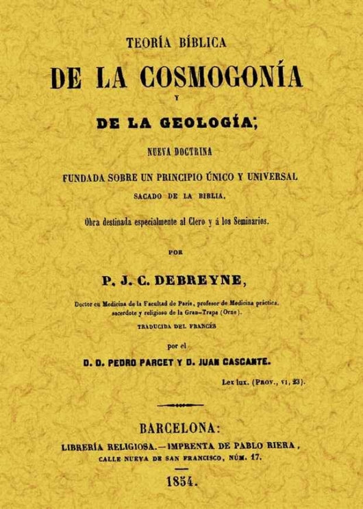 Teoría Bíblica De La Cosmogonía Y Geología Libro