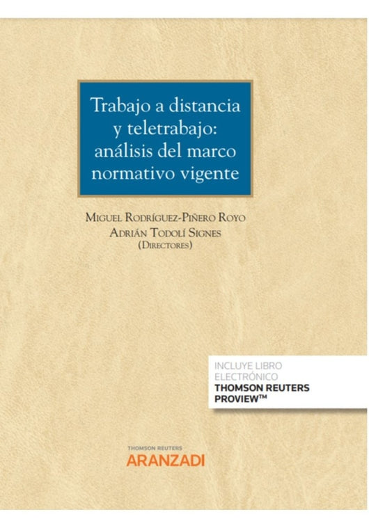 Trabajo A Distancia Y Teletrabajo Libro